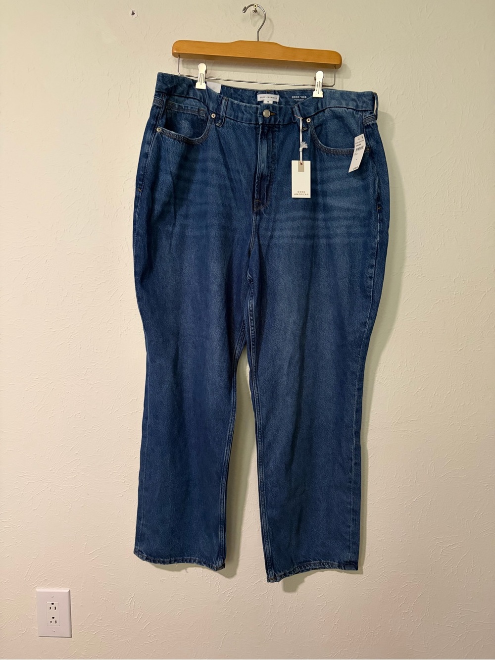 NWT Good American Jeans Good '90S Mid-rise Baggy 32" Inseam Size 18.